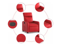 vidaxl Poltrona reclinável couro artificial^ Poltrona