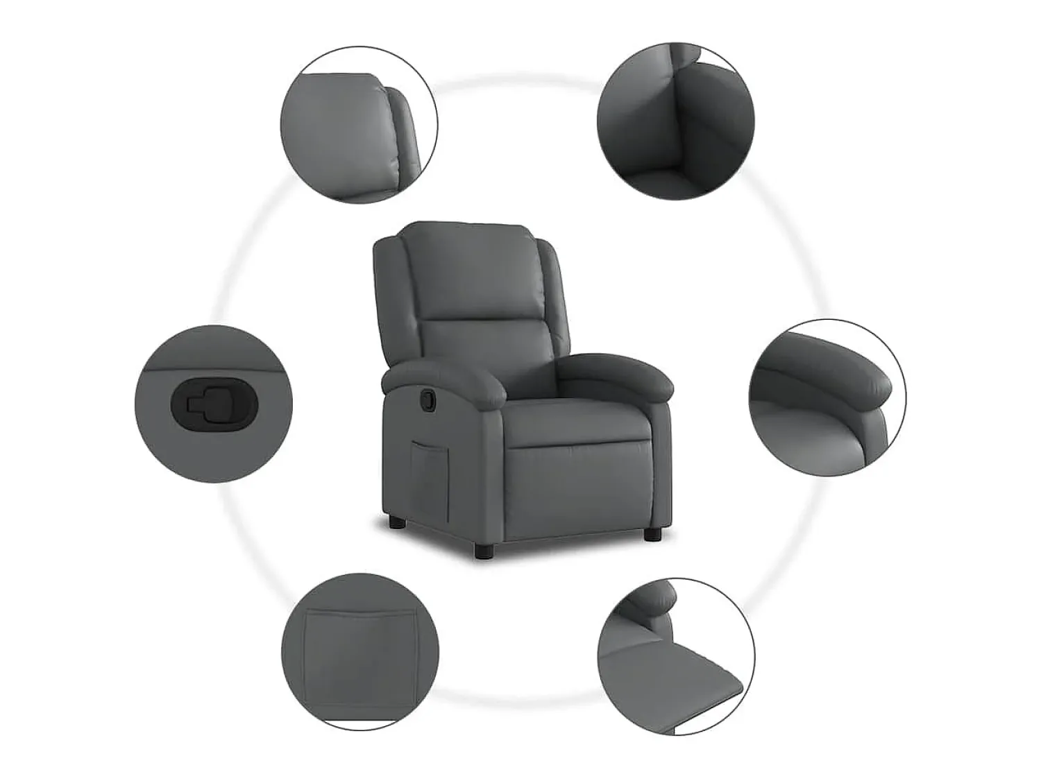 Poltrona reclinável couro artificial SHL80320^ Poltrona