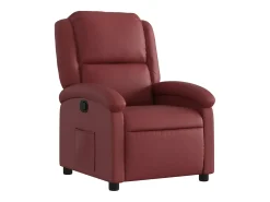 Clearance vidaxl Poltrona reclinável couro artificial tinto Vermelho