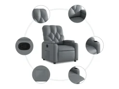 Sale Poltrona reclinável couro artificial PT398548 Cinzento