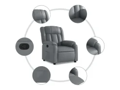 Poltrona* Poltrona reclinável couro artificial PT888242 Cinzento
