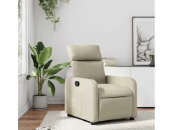 Poltrona* Poltrona reclinável couro artificial cor SHL177316 Creme