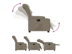 Poltrona* Poltrona reclinável couro artificial cor cappuccino SHL310346 Castanho