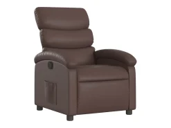 New Poltrona reclinável couro artificial PT675707 Castanho
