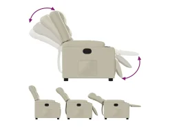 Poltrona* Poltrona reclinável couro artificial cor SHL34406 Creme