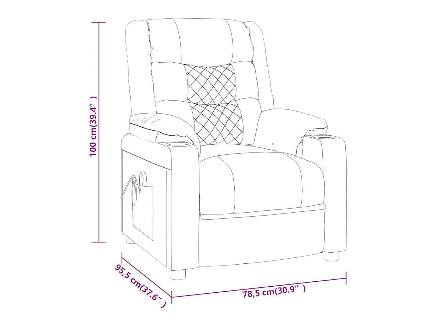 Poltrona reclinável couro artificial SHL979224^ Poltrona