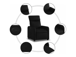 Poltrona| Poltrona reclinável couro artificial PT156524 Preto