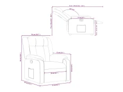 Poltrona|vidaxl Poltrona reclinável couro artificial cor Creme