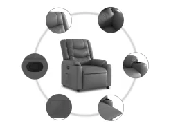 Poltrona| Poltrona reclinável couro artificial SHL548161 Cinzento