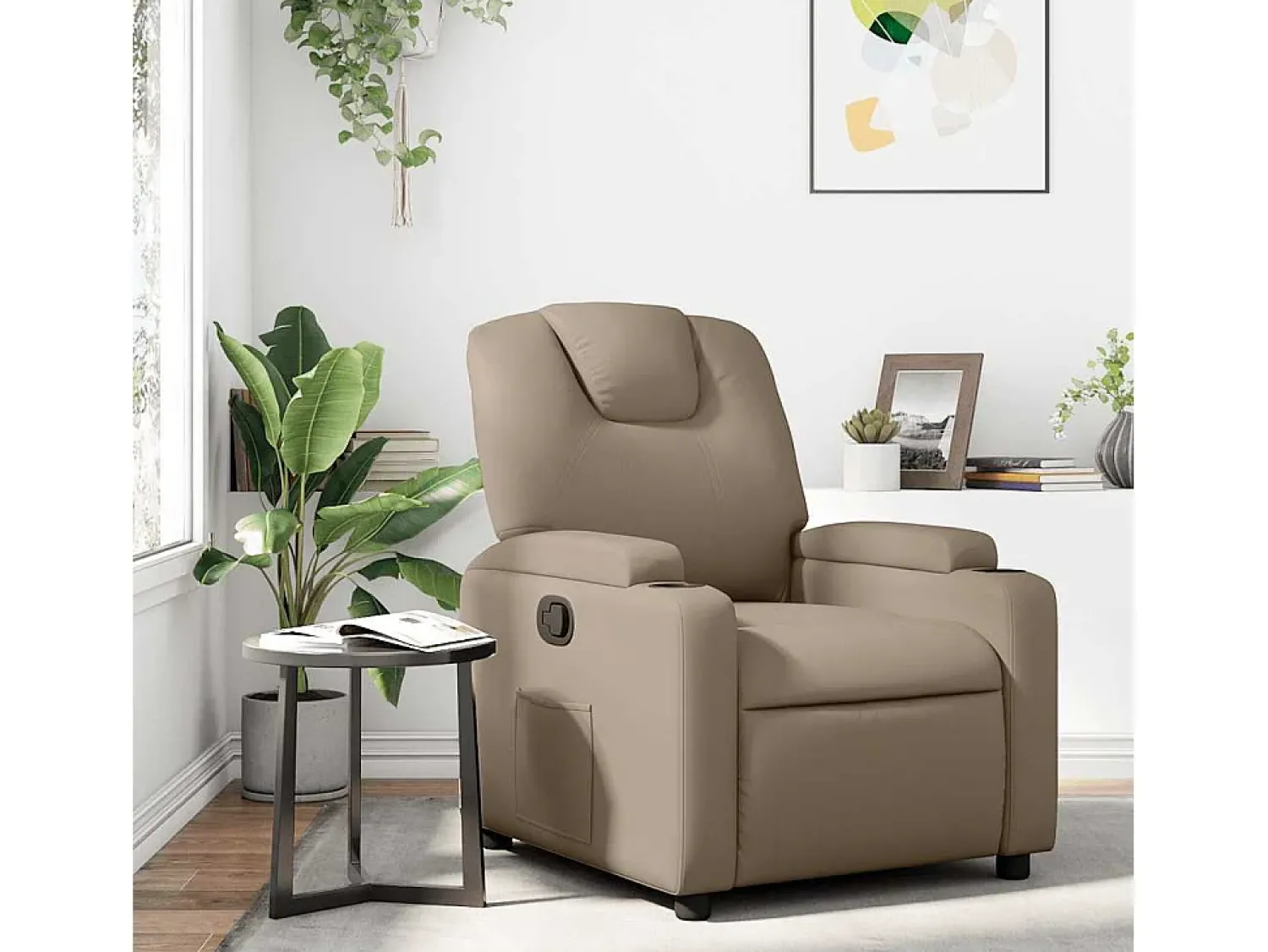 Poltrona* Poltrona reclinável couro artificial cor cappuccino SHL382780 Castanho