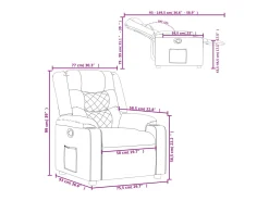 Poltrona|vidaxl Poltrona reclinável couro artificial Cinzento