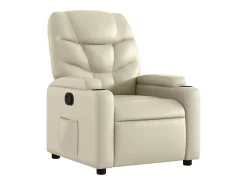 Poltrona* Poltrona reclinável couro artificial cor PT726137 Creme