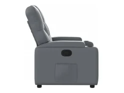 Poltrona|vidaxl Poltrona reclinável couro artificial Cinzento