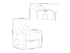 Poltrona|vidaxl Poltrona reclinável couro artificial Cinzento
