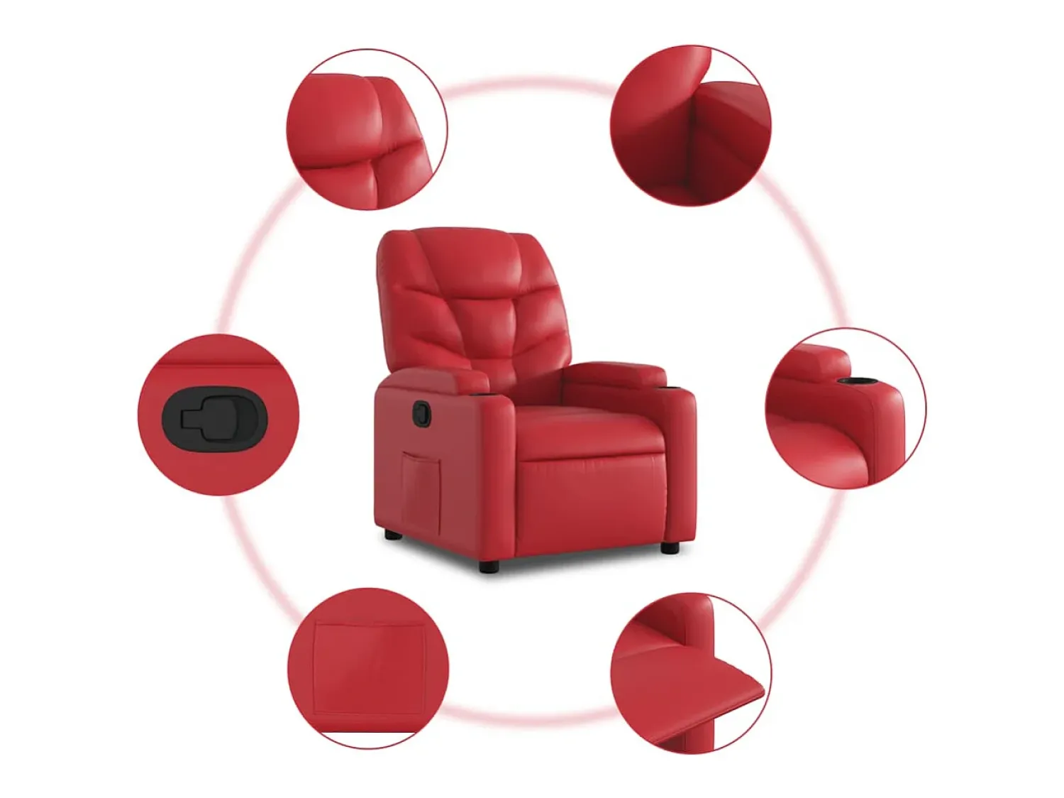 vidaxl Poltrona reclinável couro artificial^ Poltrona