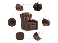 Poltrona* Poltrona reclinável couro artificial SHL55639 Castanho