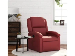 Poltrona* Poltrona reclinável couro artificial tinto SHL797727 Vermelho