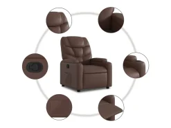 New Poltrona reclinável couro artificial SHL650249 Castanho
