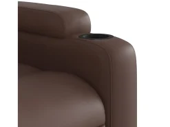 New Poltrona reclinável couro artificial SHL650249 Castanho
