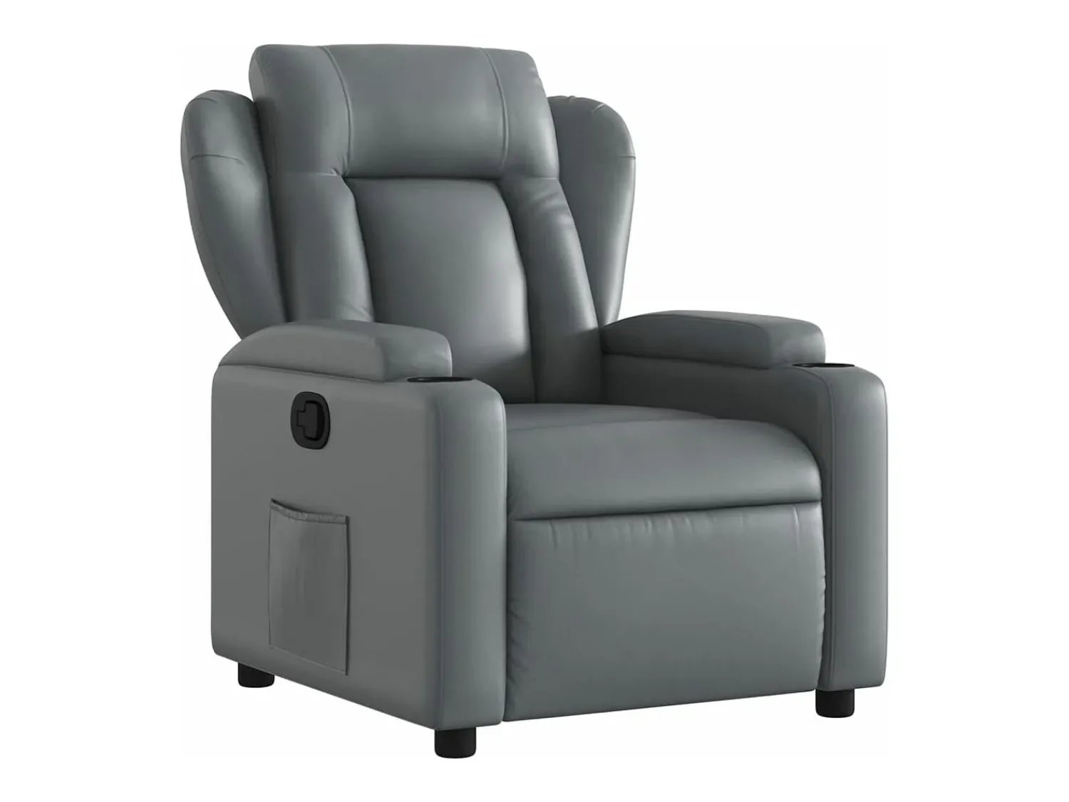 Poltrona*vidaxl Poltrona reclinável couro artificial Cinzento