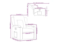 Poltrona*vidaxl Poltrona reclinável couro artificial Cinzento