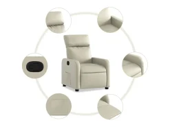 Sale Poltrona reclinável couro artificial cor PT683071 Creme