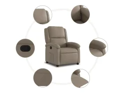 Poltrona reclinável couro artificial cor cappuccino SHL530797^ Poltrona