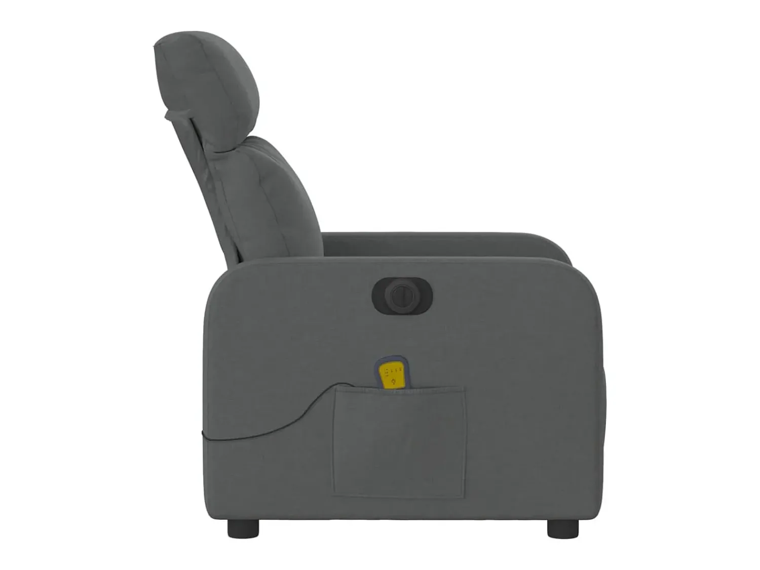 Poltrona reclinável de massagens elétrica tecido cinza-escuro SHL404258 Cinza antracite