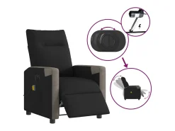 Poltrona reclinável de massagens elétrica tecido SHL413566^ Poltrona
