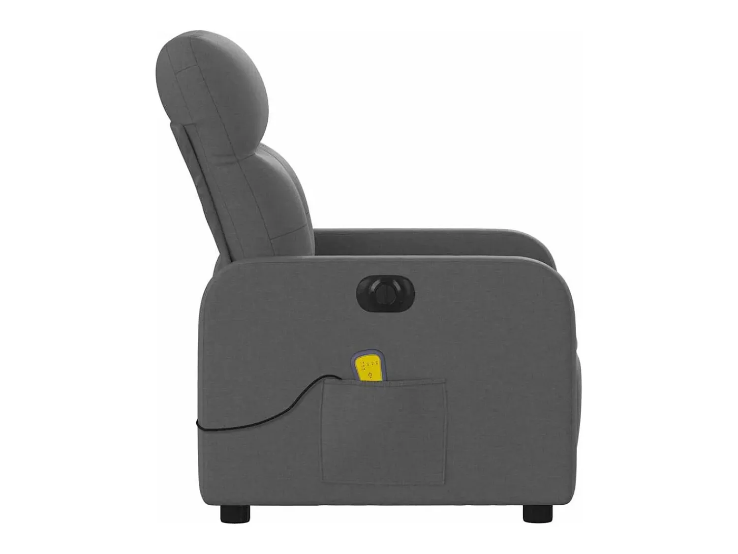 Poltrona reclinável de massagens elétrica tecido cinza-escuro SHL170623^ Poltrona