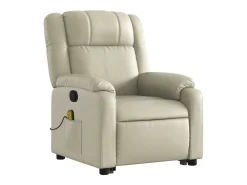 Best Poltrona reclinável de massagens couro artificial cor SHL773539 Creme