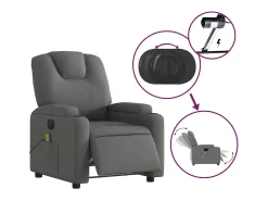 Poltrona* Poltrona reclinável de massagens elétrica tecido cinza-escuro SHL851206 Cinza antracite
