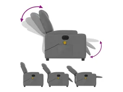 Poltrona* Poltrona reclinável de massagens elétrica tecido cinza-escuro SHL851206 Cinza antracite
