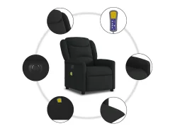Poltrona reclinável de massagens elétrica tecido SHL61710^ Poltrona