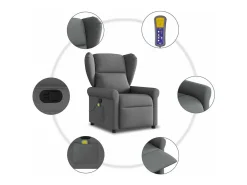Poltrona| Poltrona reclinável de massagem em tecido cinza escuro SHL203114 Cinza antracite
