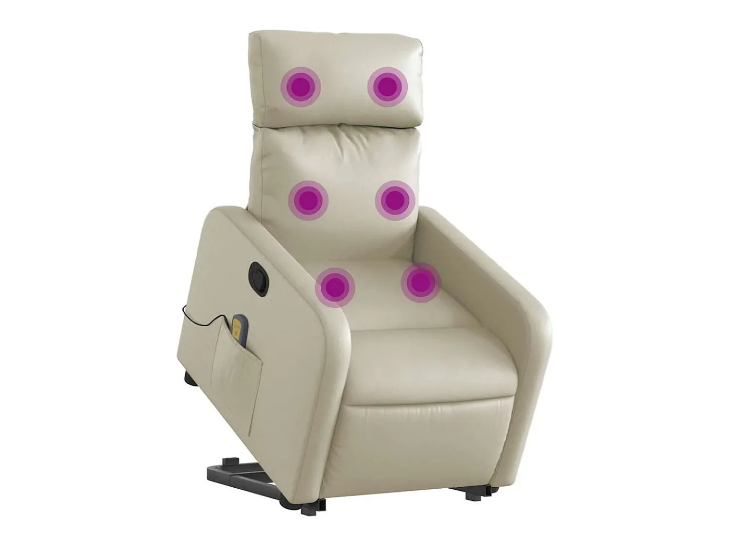 Poltrona reclinável de massagens couro artificial cor SHL695489^ Poltrona