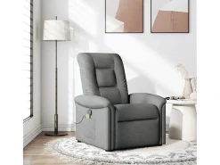 Poltrona reclinável de massagem em tecido cinza escuro SHL221787^ Poltrona