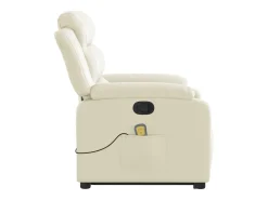 Poltrona* Poltrona reclinável de massagens couro artificial cor SHL364878 Creme