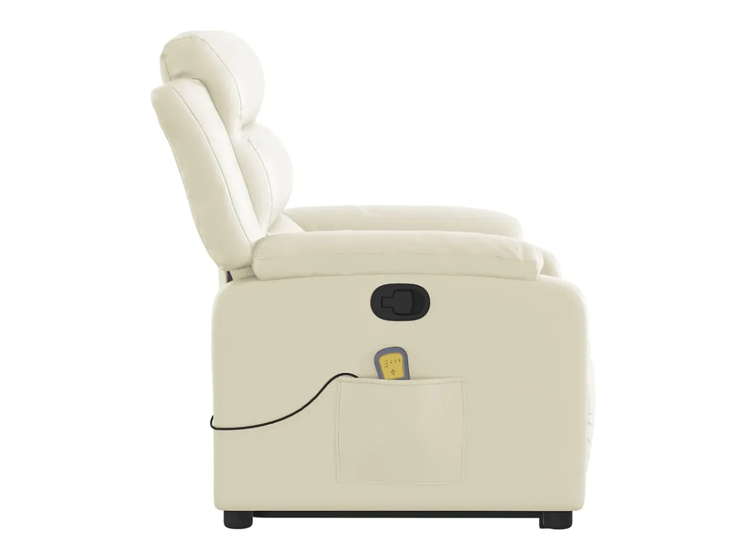Poltrona* Poltrona reclinável de massagens couro artificial cor SHL364878 Creme