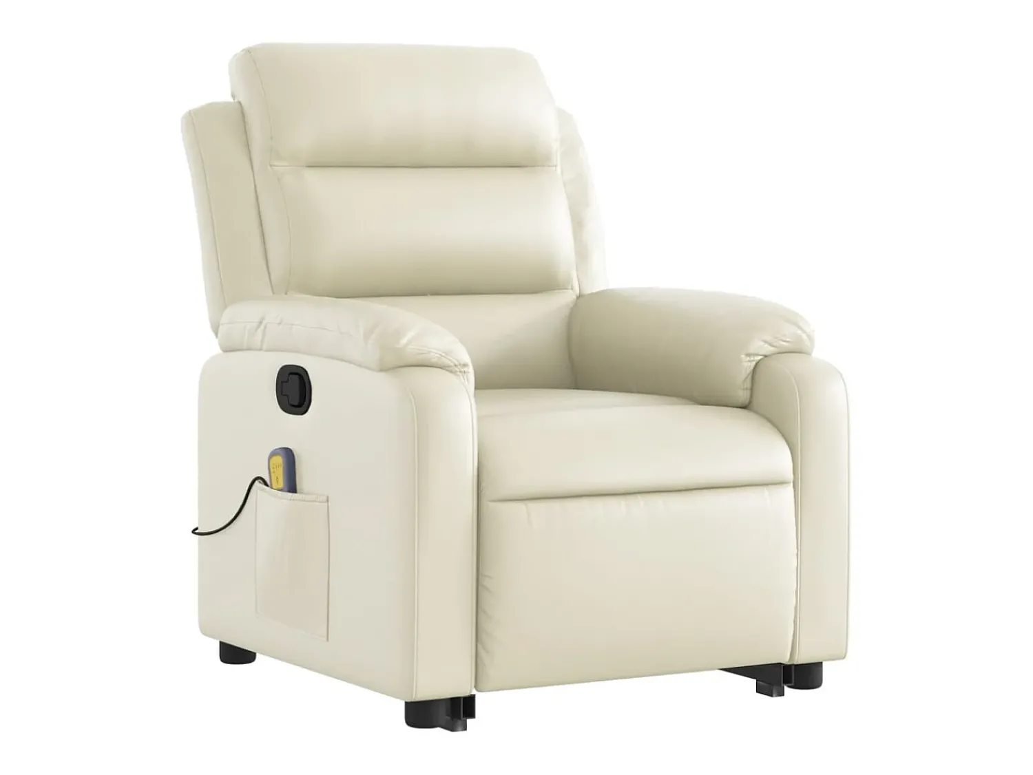 Poltrona* Poltrona reclinável de massagens couro artificial cor SHL364878 Creme