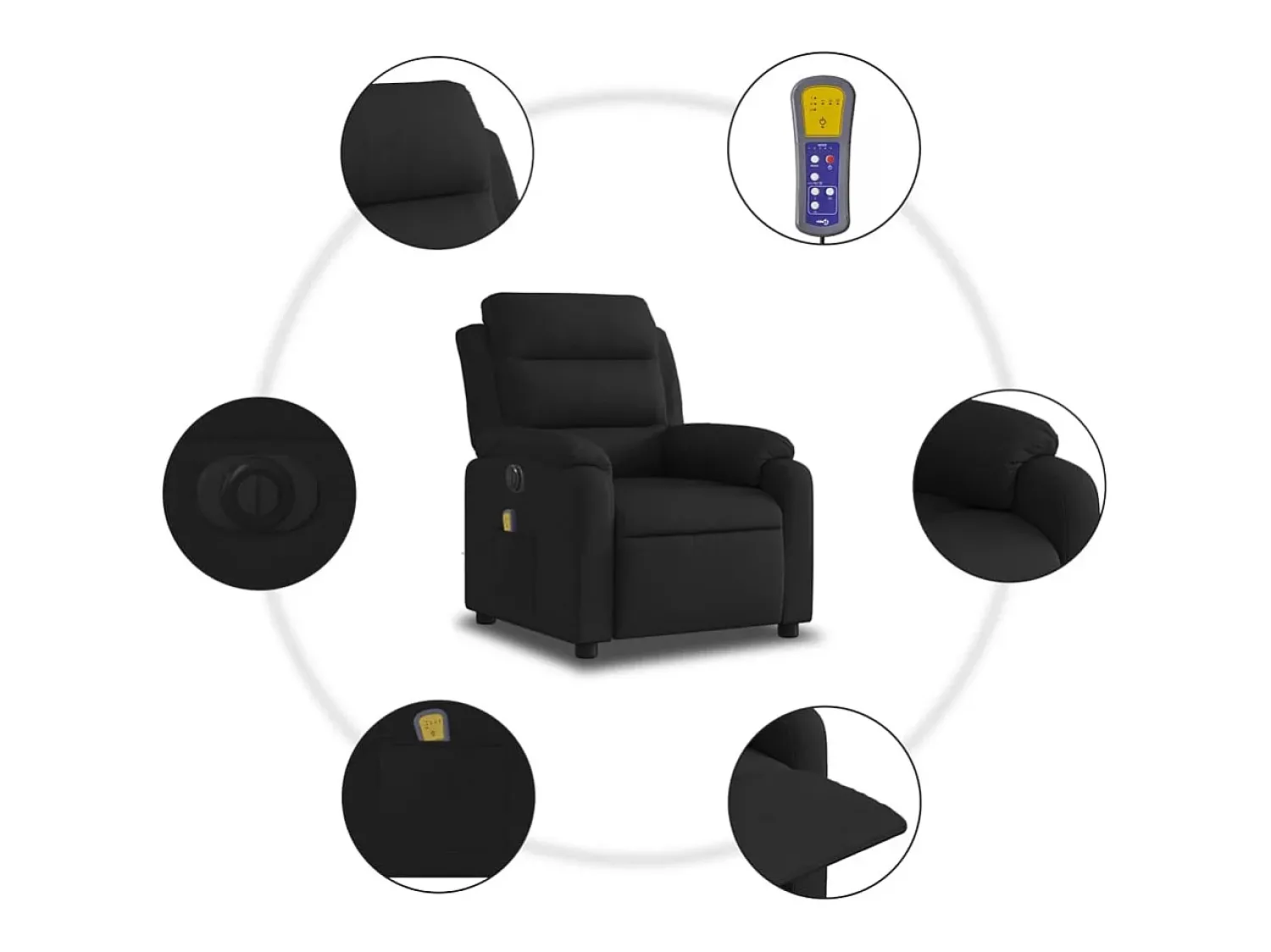 Poltrona reclinável de massagens elétrica tecido SHL108029^ Poltrona
