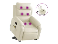 Poltrona reclinável de massagens couro artificial cor PT875199^ Poltrona