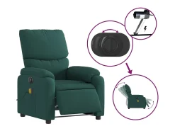 Poltrona| Poltrona reclinável de massagens elétrica tecido verde-escuro SHL721153 Verde pinho
