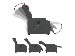 Poltrona* Poltrona reclinável de massagens elétrica tecido cinza-escuro SHL954506 Cinza antracite