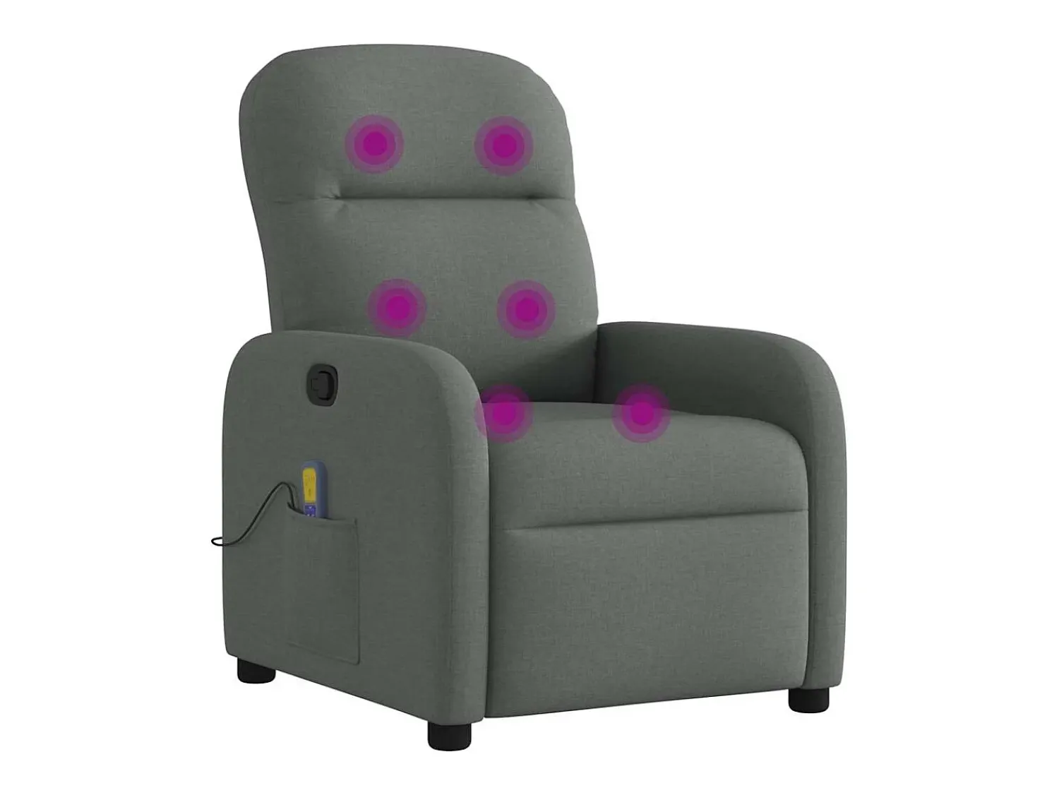 vidaxl Poltrona reclinável de massagem em tecido cinza escuro^ Poltrona