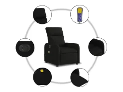 Poltrona* Poltrona reclinável de massagens elétrica tecido SHL157092 Preto