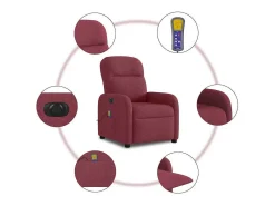Poltrona*vidaxl Poltrona reclinável de massagens elétrica tecido tinto Vermelho