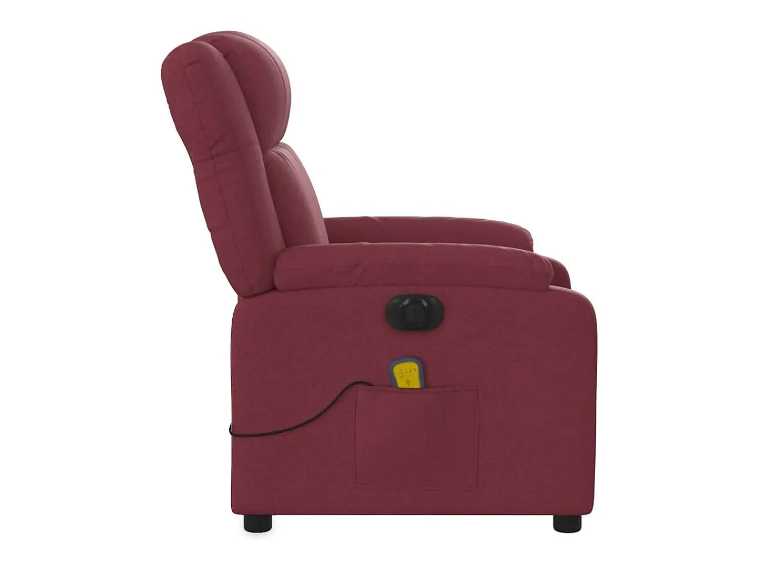 Best Poltrona reclinável de massagens elétrica tecido tinto SHL12230 Vermelho