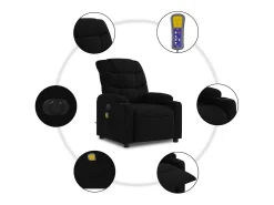Online Poltrona reclinável de massagens elétrica tecido SHL277291 Preto