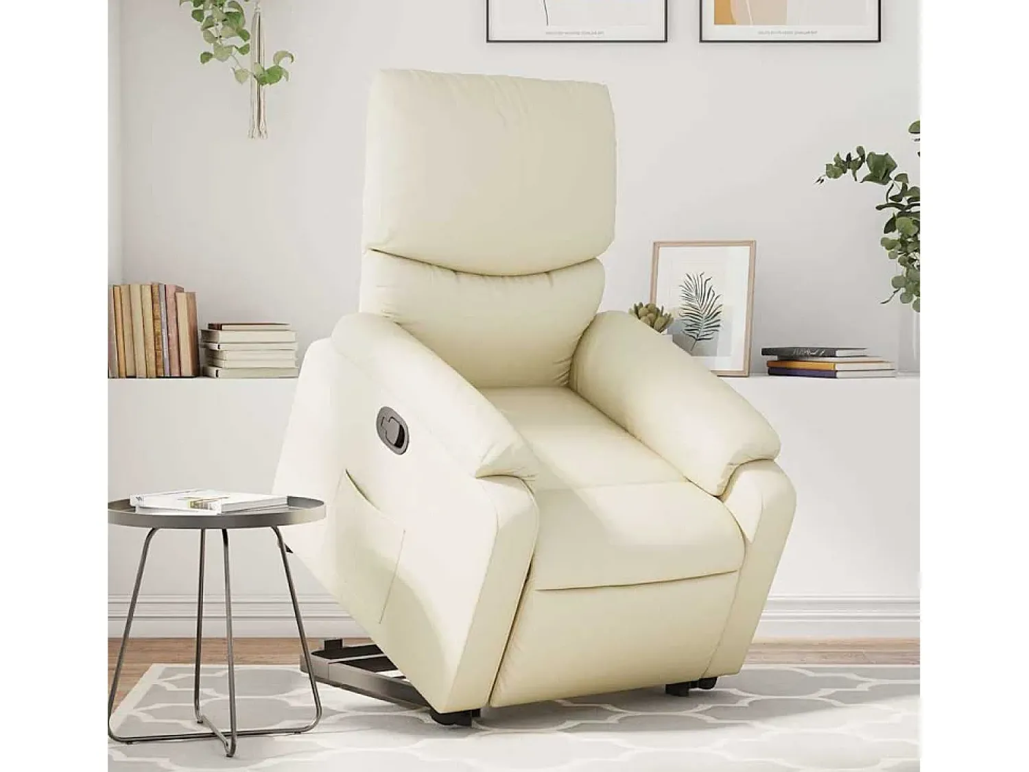 Poltrona reclinável de massagens couro artificial cor SHL498647^ Poltrona